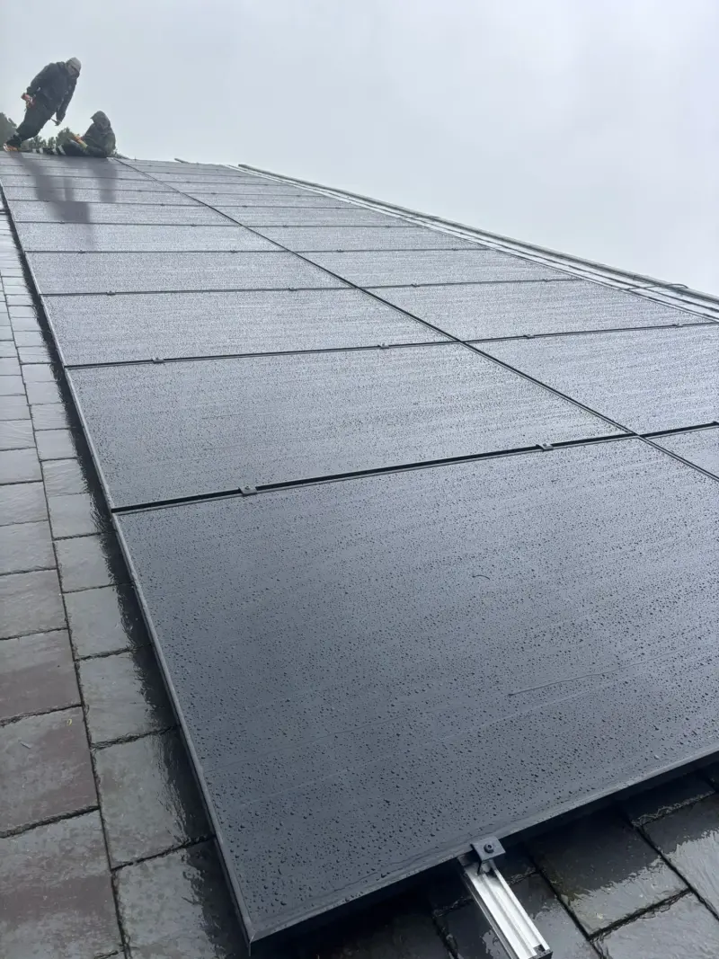 42 Aiko all-black solar panels installed on slate roof in Poole