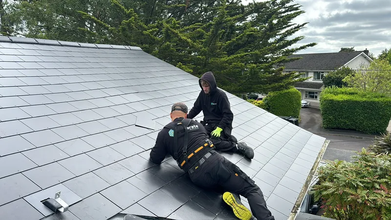 Solar panel installation on a UK residential roof